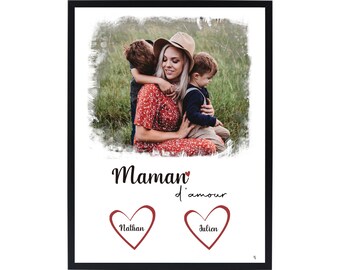 Affiche maman d'amour / Affiche maman personnalisée / Cadeau meilleure maman / Cadeau maman personnalisé / Cadeau fête des mères