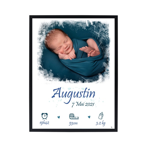 Affiche prénom naissance / Affiche chambre bébé / Cadeau bébé / Affiche bébé / Affiche naissance personnalisée / cadeau Noël