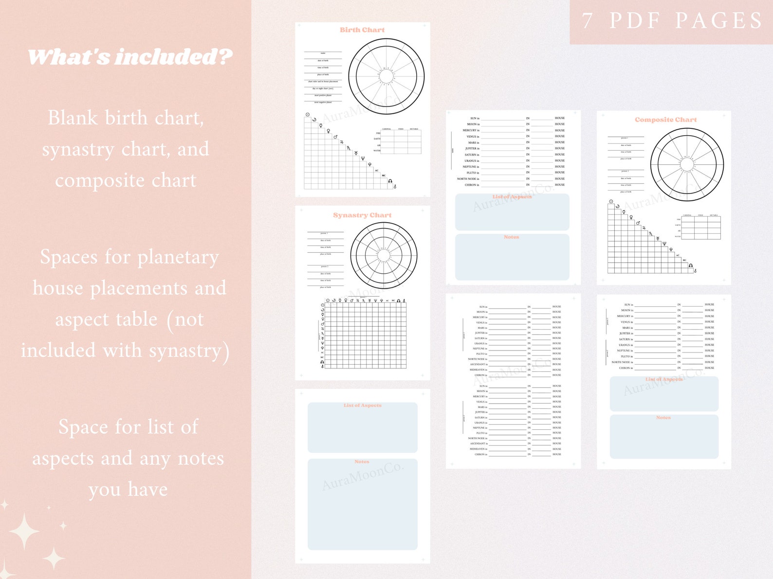Printable Astrology Charts Templates Printable Synastry, Composite