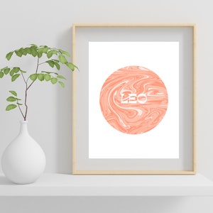 Printable Leo Wall Art | Leo Zodiac Wall Art Print | Leo Digital Print | Leo Digital Download | Downloadable Zodiac Wall Art