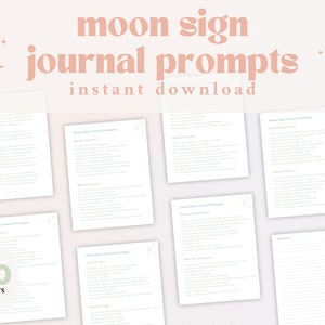Printable Moon Sign Journal Prompts | Moon Journal 2024 | Moon Journal Template | Moon Sign Journal | Moon Ritual