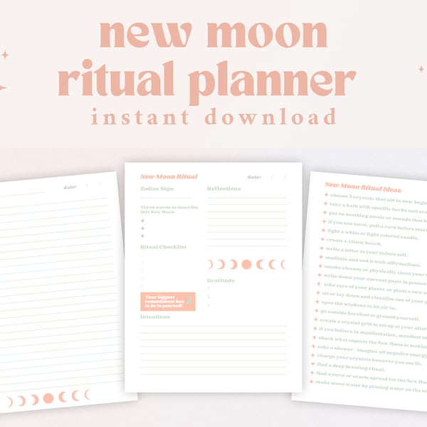 New Moon Ritual Fillable Form New Moon Journal - Etsy