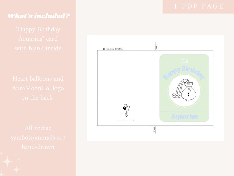 Printable Aquarius Birthday Card | Horoscope Birthday Cards | Capricorn ...