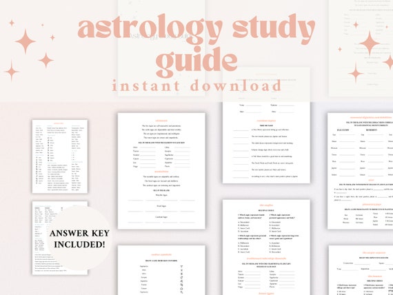 Printable Astrology Study Guide | Astrology Study Guide PDF | Learn Astrology Printable | Learn Astrology Template