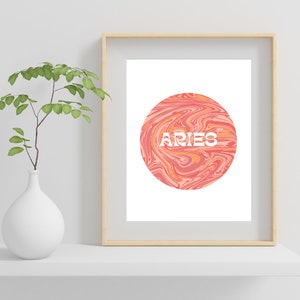 Printable Aries Wall Art | Aesthetic Aries Art | Aries Printable Wall Art | Aries Zodiac Poster | Aries Zodiac Wall Print