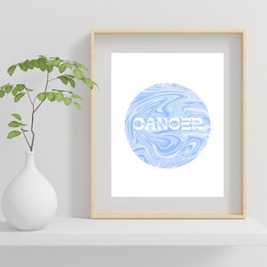 Printable Cancer Wall Art | Cancer Zodiac Wall Art | Cancer Zodiac Digital Print | Cancer Astrology Print | Cancer Astrology Poster