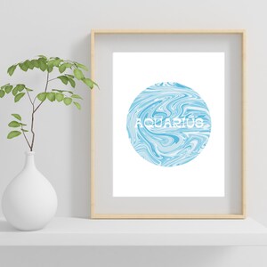 Printable Aquarius Wall Art | Aquarius Digital Download | Aquarius Home Decor | Aquarius Printable Art | Aquarius Retro Wall Art