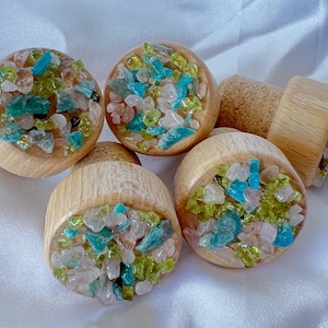 Mixed Crystal Wine Stopper | Crystal Wine Cork | Crystal Bottle Stopper | Spiritual Gifts