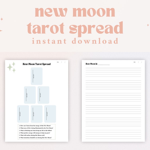 Printable Full Moon Tarot Spread Tarot Spread PDF Full Moon Tarot ...