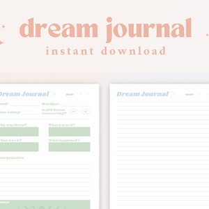 Druckbares Traumtagebuch | Traumjournal Digital | Traumtagebuch Download | Dream Template Printable | Ästhetisches Journal Ausdrucke