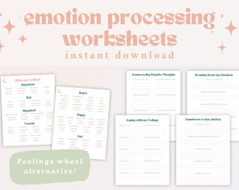Printable Emotion Processing Worksheets | Feelings Wheel Alternative | What do I need Worksheets