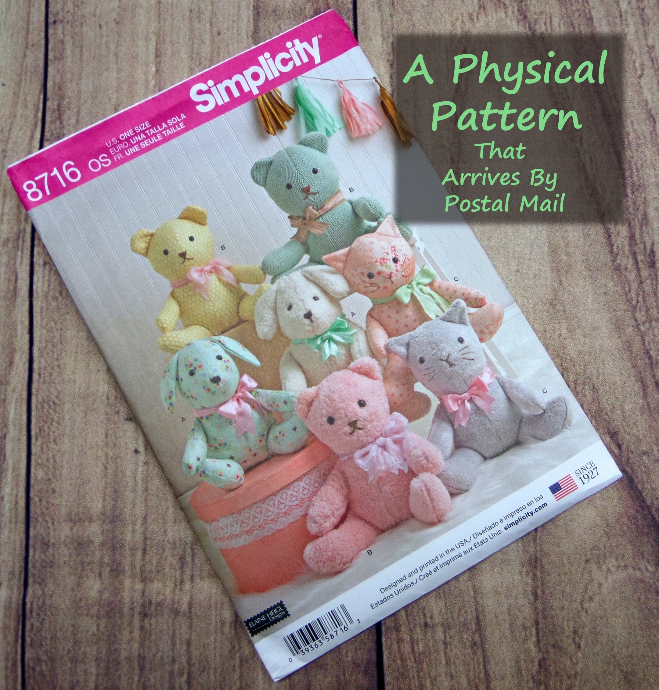 simplicity pattern 8716 stuffed animals