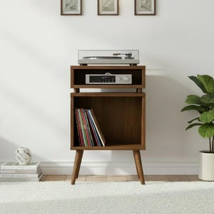 Handmade Solid Wood Record Player Stand: Vinyl Storage Cabinet, Hifi Rack