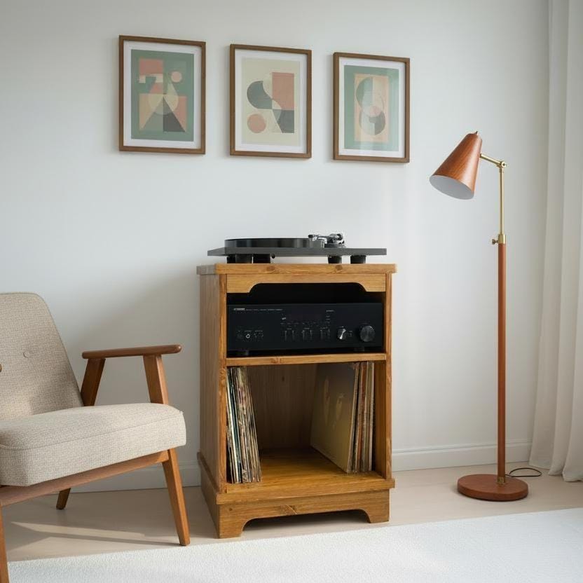 Handmade Solid Wood Record Player Stand: Vinyl Storage Cabinet - Etsy UK