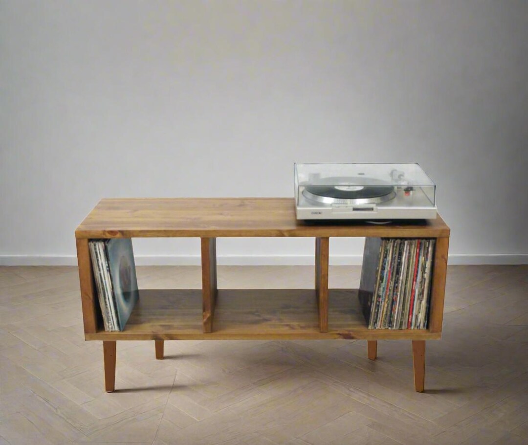 Handcrafted Solid Wood Record Player Stand: Vinyl Storage Cabinet - Etsy