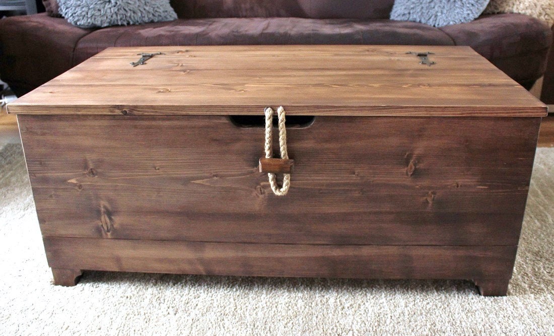 Rustic Storage Box Made With Solid Wood Ottoman Blanket Box Etsy