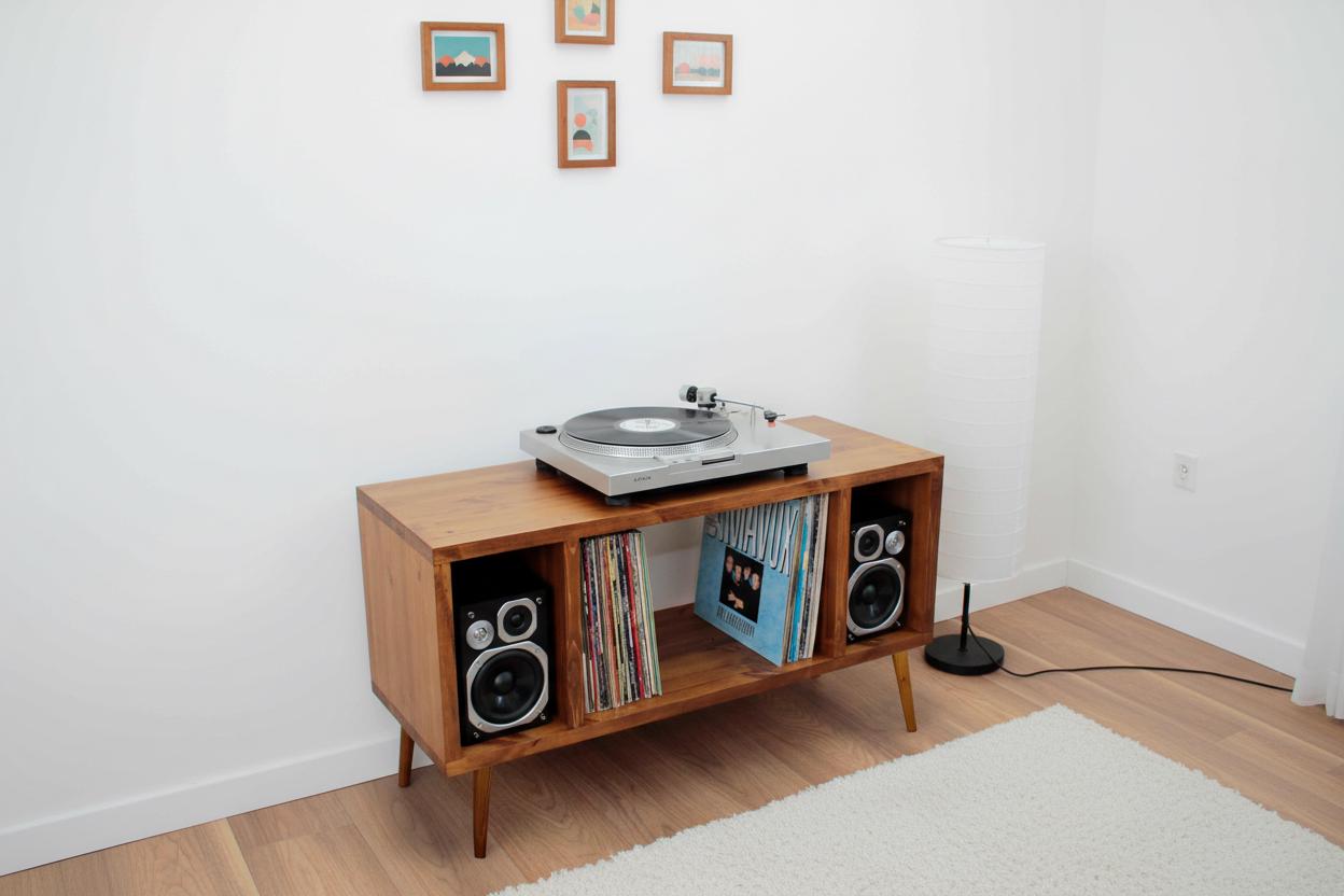 Handmade Solid Wood Record Player Stand: Vinyl Storage Cabinet - Etsy UK