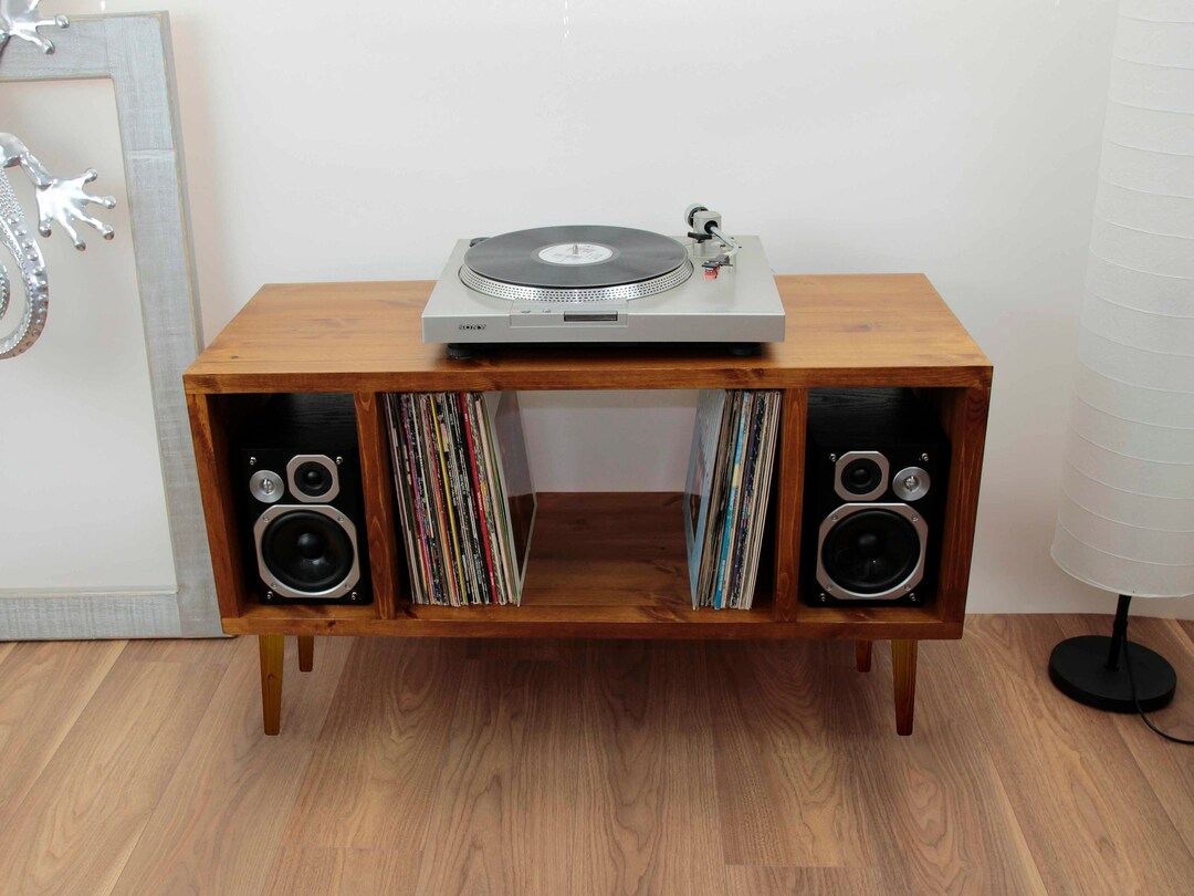 Handmade Solid Wood Record Player Stand: Vinyl Storage Cabinet - Etsy