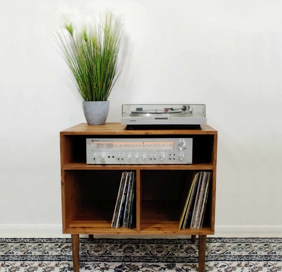 Retro Record Player Stand, Vinyl Storage, LP Storage Stand Music Cabinet  Records Storage Unit Many Colours Available 