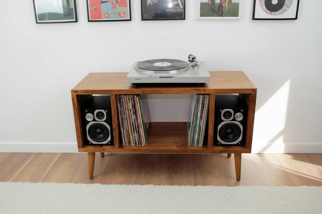 Handmade Solid Wood Record Player Stand: Vinyl Storage Cabinet - Etsy UK