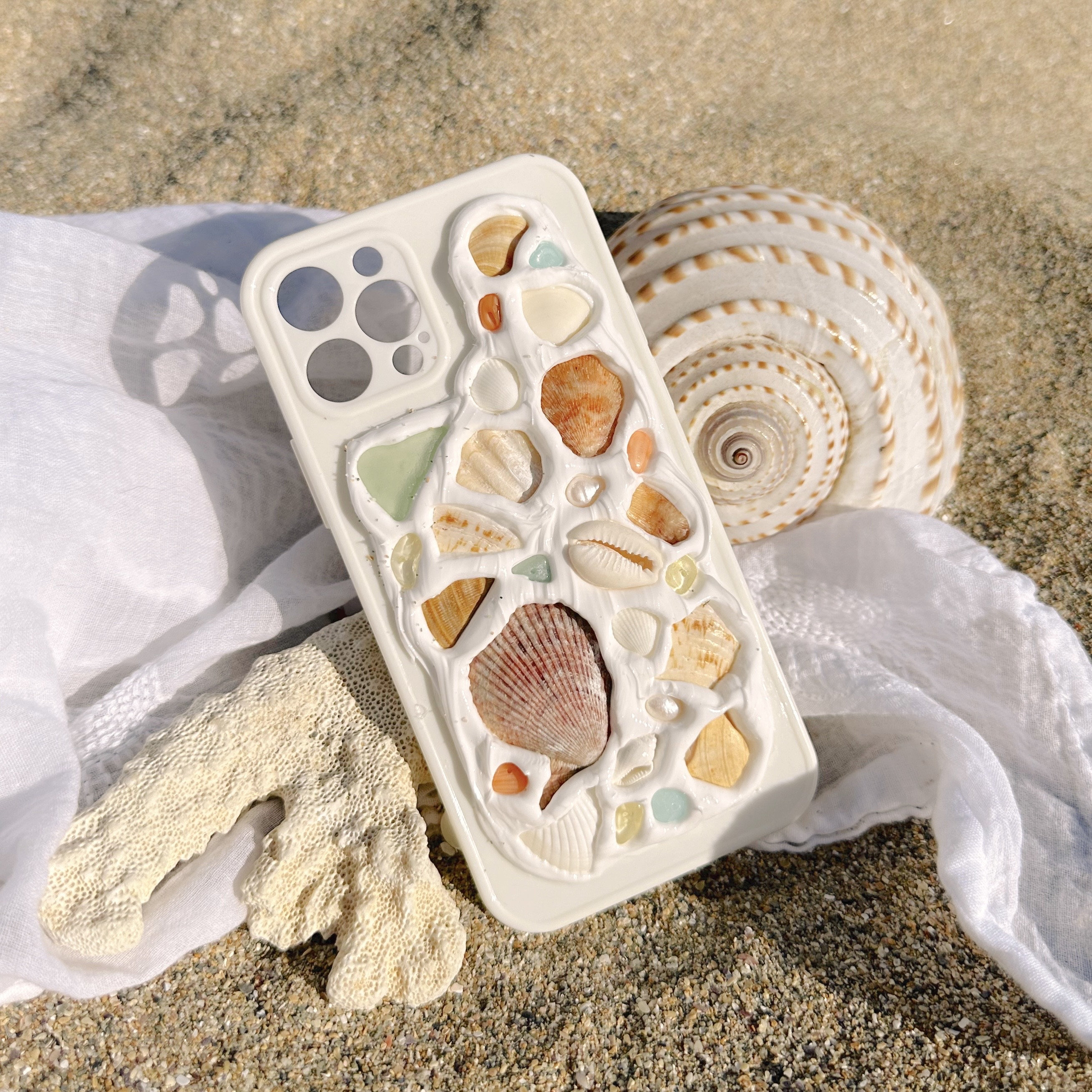 Handmade Seashell Coastal Phone Case Subtle Colour Design Etsy