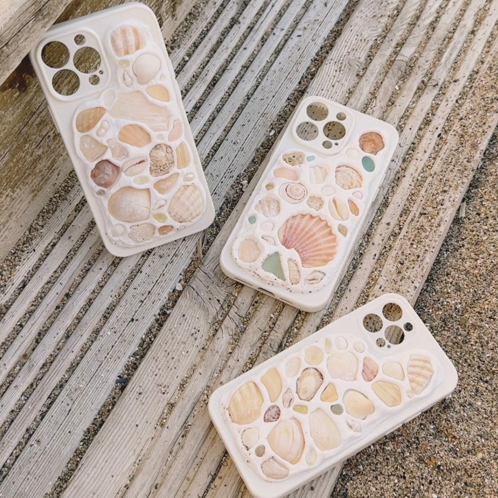 Handmade Seashell Coastal Phone Case Subtle Colour Design Etsy