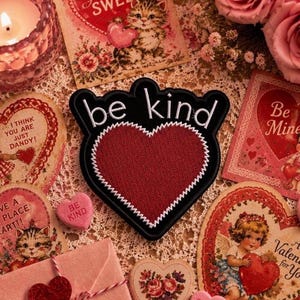 Be Kind Heart Patch/Iron-On Patch/Love & Friendship Patches/Embroidered Sew-On Applique for Clothing Vest/Jacket