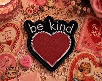 Be Kind Heart-patch/opstrijkpatch/Liefde en vriendschap-patches/Geborduurde opnaaistenen appliqué voor kledingvest/jas