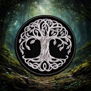 Aplique bordado celta termoadhesivo del Árbol de la Vida para ropa, chaqueta, signos y símbolos cristianos, bordado para coser, insignia de motociclista, celta