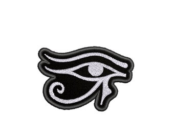 Occhio di Ra o Occhio di Re Simbolo Stemma Ricamato Ferro Sulla Patch Femminile Antica Mitologia Egiziana per Zaino Borse Gilet Giacca Abbigliamento