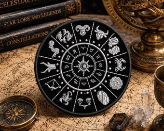 Astrology Zodiac Patch/Iron-On Patch/Birthday Gift/Signs & Symbols/Embroidered Sew-On Applique for Clothing Vest/Jacket Hats Backpack