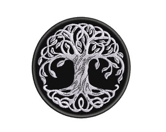 Tree of Life Celtic iron-on embroidered applique for Clothing Jacket, Christian Signs & Symbols, sew on embroidery, Biker Badge, Celtic