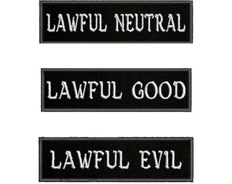 Conjunto de 3 alinhamentos legais bordados de ferro em remendo costurados em Geeks Gamers Anime Pathfinder DND emblema personalizado para mochila, colete, jaqueta, roupas