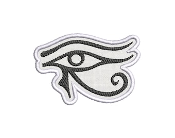 Eye of Horus Symbol Crest Embroidered Iron On Patch Wedjat Udjat Eye Well-being Healing Protection for Backpack Bags Vest Jacket Clothing