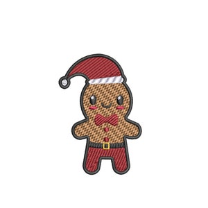 Cute Santa Ginger Bread Man Christmas Embroidered Iron On Patch Magic Holidays Fun Badge for Stockings Backpack Bags Vest Jacket Clothing