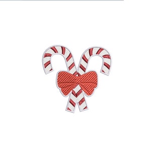 Candy Cane Embroidered Iron On Patch Christmas Costume Magic Joyous Holidays Fun Badge for Backpack Bags Vest Jacket Clothing Stockings