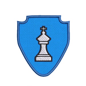 White King Chess Piece Patch Embroidered DIY Iron-on/Sew-on Applique Backpack Bag Vest Jacket Clothing Jeans Hat Board Game Hobby Strategy