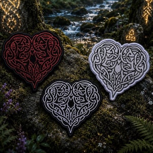 Celtic Knot Heart Patch/Iron-On Patch/Signs & Symbols/Embroidered Sew-On Applique for Clothing Vest/Jacket Hat Backpack