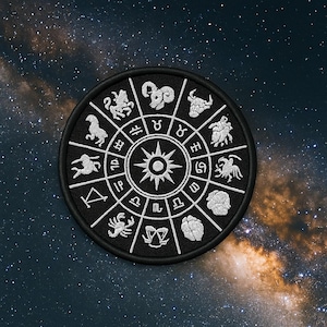 Astrologie Sterrenbeelden Symbolen Geborduurd Opstrijk-/naaipatch Decoratief aangepast borduurwerk Sterren Dieren Wapen Aarde Water Vuur Lucht Cool
