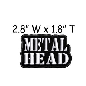 Metal Head Patch Embroidered Iron-on/Sew-on DIY Applique Backpack Bag Battle Vest Jacket Clothing Jean Alternative Rock Music Goth Gothic