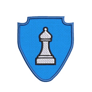 White Bishop Chess Piece Patch Embroidered DIY Iron-on/Sew-on Applique Backpack Bag Vest Jacket Clothing Jeans Hat Board Game Hobby Strategy