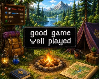 Good Game Well Played Patch / Bügelbild / Geek & Gamer / Sportlichkeit / Gestickte Aufnäher für Kleidung Weste / Jacke Hut Rucksack