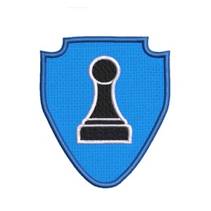 Black Pawn Chess Piece Patch Embroidered DIY Iron-on/Sew-on Applique Backpack Bag Vest Jacket Clothing Jeans Hats Board Game Hobby Strategy