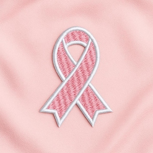 Parche termoadhesivo bordado con lazo rosa para la concientización sobre el cáncer de mama. Ideal para apoyar a enfermeras en su recaudación de fondos. Personalizable para mochilas, bolsos, chalecos, chaquetas, ropa y jeans.