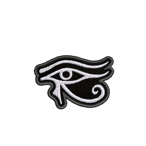 Eye of Horus Symbol Crest Embroidered Iron On Patch Wedjat Udjat Eye Well-being Healing Protection for Backpack Bags Vest Jacket Clothing