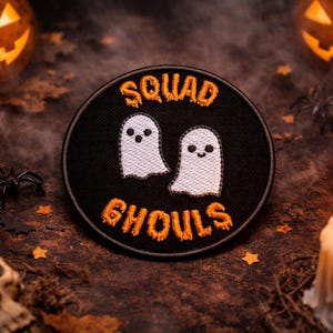 Naszywka Squad Ghouls/Naszywka do prasowania/Duchy/Naszywki dla dzieci/Haftowana aplikacja do naszycia na kostium na Halloween, kamizelkę/kurtkę, czapkę, plecak