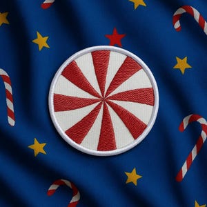 Lindo parche de caramelo de menta/parche termoadhesivo/parches navideños para niños/aplicación decorativa bordada para coser en calcetines, chalecos o chaquetas.