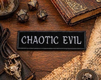 Chaotic Evil Alignment Patch/Iron-On Patch/Geeks & Gamers Gift/Anime/Pathfinder/DND/Embroidered Sew On for Clothing Vest/Jacket Hat Backpack