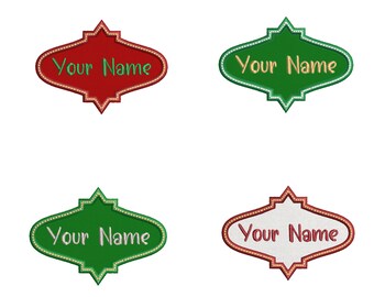 Cute Christmas Ornament Personalized Name *MULTIPLE COLORS* Embroidered Custom Iron On Patch Sew On for Stockings Hats Costume Backpack Bag