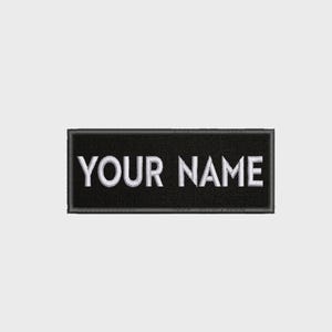 Custom Your Name Tag Small 3" x 1" Embroidered Iron On Patch Sew On Hook Back for Uniform Luggage Costume Backpack Bag Vest Jacket Clothes